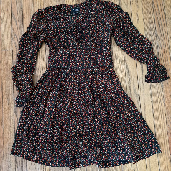 A.P.C. Silk Cherry Dress - Picture 2 of 7